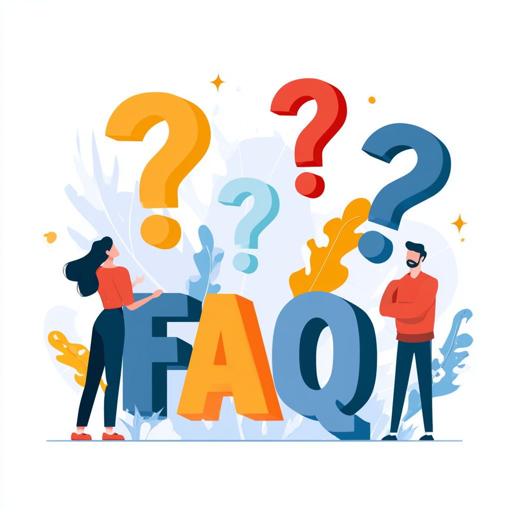 Drug rehab FAQs illustration featuring common questions and answers about addiction treatment, recovery programs, insurance, costs, and the rehab process.
