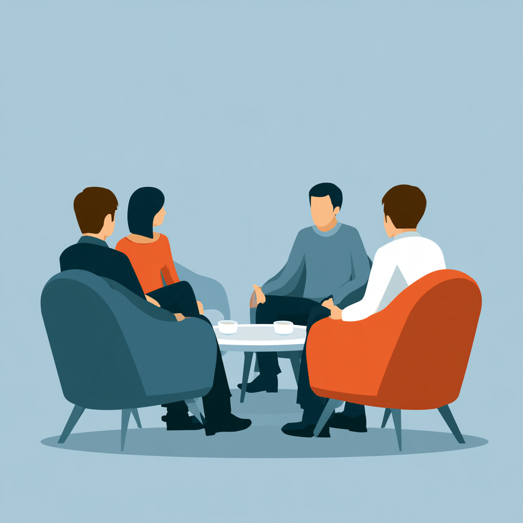 Affordable Intensive Outpatient Program available at 12 South Recovery in Orange County, CA, with clients participating in a supportive group therapy session.